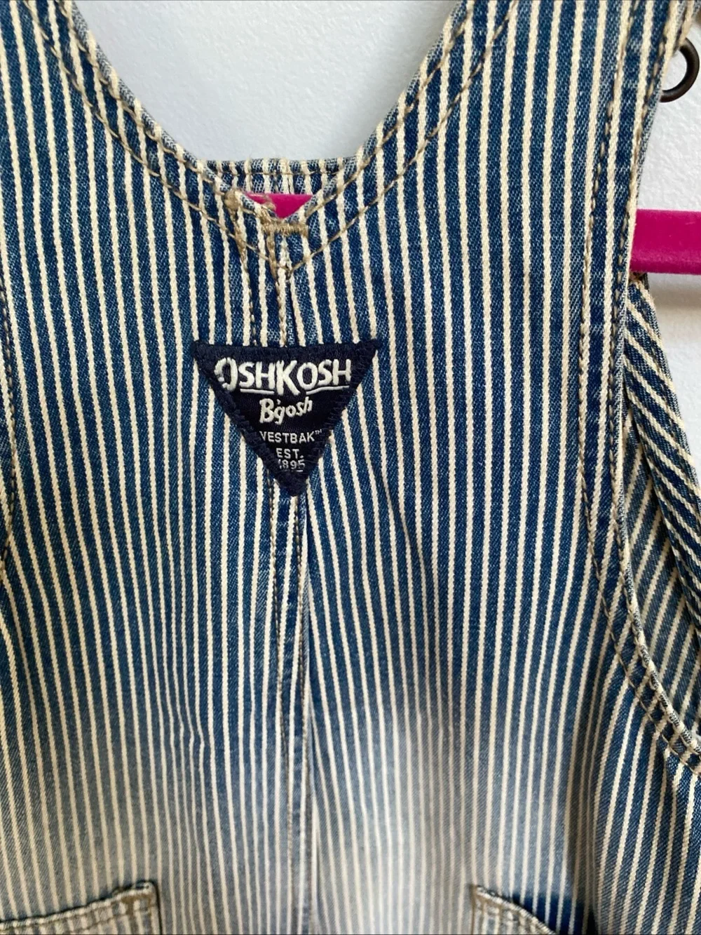 OshKosh B'gosh Blue and White Striped Toddler Overalls